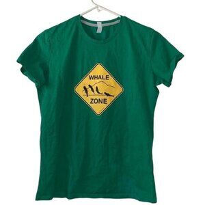 Whale Zone Graphic Green T-Shirt By Kariban L Cotton Casual Unisex